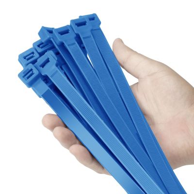 Armpow 24 inch Blue Zip Ties Heavy Duty 50 PACK, 250 LBS Ultra Exclusive Strong Plastic Wire Ties, Large Cable Ties Extra Long Tie Wraps, Indoor and Outdoor UV Resistant