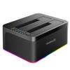 Inateck RGB USB 3.0 USB-C Port Hard Drive Docking Station with Offline Cloning, for 2.5/3.5 Inch SATA HDDs and SSDs, 2 x 20TB Dual Bay Docking Station, UASP Supported, SA02003C view 1