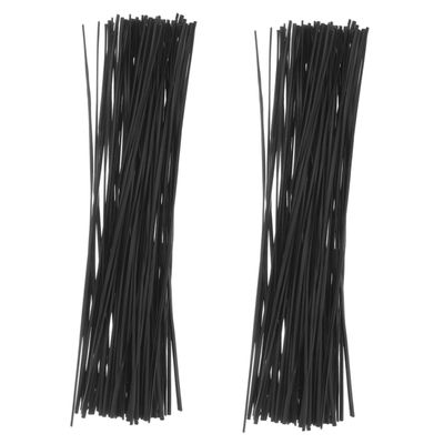 Cable Ties,1000pcs Iron Core Binding Wire Bread Ties Flower Cable Ties Wire Fixing Straps Green Ties Iron Wire Ties PVC Coated Wire Garden Tie Wire (Color : Black, Size : 0.1X0.18X20CM)