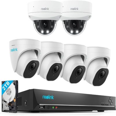 REOLINK 4K PoE Security Camera System, 4pcs Person/Vehicle Detection IP Cameras, 8CH NVR with 2TB HDD, RLK8-800D4 PoE Kit Bundle with 2 x RLC-833A 4K 3X Optical Zoom Cameras