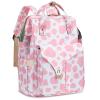 Mimfutu Cow Print Laptop Backpack College School Backpack Bookbags Nurse Backpacks Travel Bags for Women Girls Fits 15.6 Inch Notebook (Pink), Large view 1