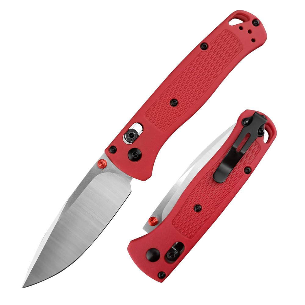Goshawk EDC Folding Pocket Knife3.15'' 8Cr13Mov Steel Blade,Nylon Glass Fiber Handle with Belt ClipThumb Stud Manual OpenGifts for Men Women. (silver blade)