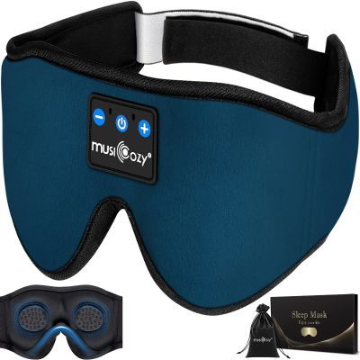 MUSICOZY 3D Sleep Headphones Bluetooth 5.4 Sleep Mask with HD Speakers