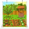 BELECO 6x4ft Fabric Fruits and Vegetables Garden Backdrop Cartoon Green Farmland Carrots Apples Agricultural Plants Harvest Background Farm Theme Party Decorations Kids Children Photoshoot Prop view 4