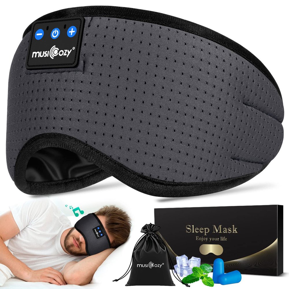 MUSICOZY Sleep Headphones Bluetooth 5.4 Sleep Mask with HD Sound