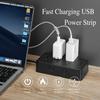 10FT Power Strip Extension Cord Surge Protector with 8 Outlets and 2 USB & 2 USB-C Port(5V 3.1A),Bold Extension Cord with Fuse Surge Protected Power Strip for Home Office (Black) view 2