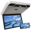 AUTUMFLATGAO 19" Car Overhead Player, 1080P Screen Car Roof Mounted Monitor, with 16 Colors Atmosphere Light, Flip Down Car Monitor Support HDMI, USB, IR,Beige view 1