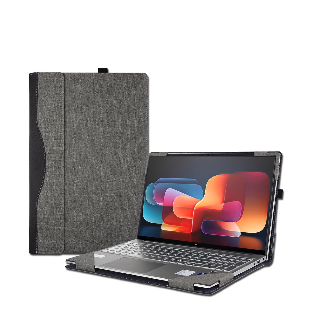 16Inch Laptop Case Cover for HP Envy x360 2-in-1 Laptop 16-ad / 16z-ad / 16-ac / 16t-ac & Spectre x360 2-in-1 Laptop 16-aa / 16t-aa 2-in-1 Laptop Anti Drop Case PU Protective Cover (Light Gray)