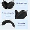 3 in 1 Silicone Cover and Case for Apple Airpods Max Headphones, AirPods Max Hard Case and Anti-Scratch Ear Pad Case/Ear Cups/Headband Covers Accessories (Black) view 2