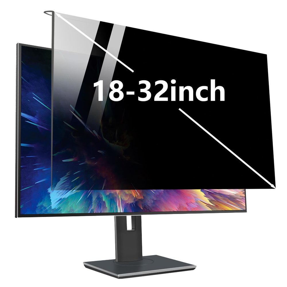 JC JCSKY 18-32 Inch Hanging Computer Privacy Screen Protector Shield, Universal Acrylic Monitor Filter - Eye Protection,25/27in 613x356mm