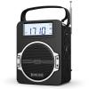 JEUJUG Radio Portable AM FM Digital Radios Clock Radio with Bluetooth 5 Watts Loud Speaker Rechargeable AM FM Radios Plug in Wall Battery Operated Best Reception for Home Outdoor Great Gift Black view 1