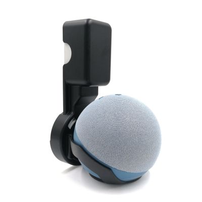 Compatible with Amazon Echo Pop Holder, Echo Pop Stand, Echo Pop Wall Mount with Integrated Cable Management, No Screws Required, Speaker Accessory Rack (Black, WL-801), 1 Piece