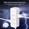 TROND Surge Protector Power Strip: 9 Widely Spaced AC Outlets with 20W USB C Charger Power Strip, 15ft Flat Plug Extension Cord, Wall Mount, Desk Charging Station, Hotel Dorm Room Essentials, White view 4