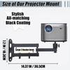 2-Be-Best Projector Wall Mount Upgraded 14" Foldable Arms and Cable Clips Projectors Mount for Wall Quality Cold-Rolled Steel Projector Mount Compatible with XGIMI, PVO, TMY, AuKing Projectors Black view 2