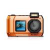 4K Underwater Camera Pro - 33 Feets Deep Camera with 2.88in & 1.44in Dual Screen, Multi Fuctional Digital Camera for Water Sports (Orange) view 1
