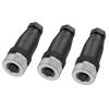 ZBLZGP M12 A-Code 8Pin Straight Female Circular Field Wireable Waterproof Unshielded Connector,3 Pack view 1