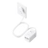 TROND 20W USB C Travel Power Strip - Ultra Thin Flat Plug, Small 5ft Extension Cord Wall Mount, 3 Side Outlet Extender for Nightstand, Dresser, Couch, TV, Cruise Essentials, White view 1