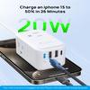 TROND 20W USB C Travel Power Strip - Ultra Thin Flat Plug, Small 5ft Extension Cord Wall Mount, 3 Side Outlet Extender for Nightstand, Dresser, Couch, TV, Cruise Essentials, White view 3