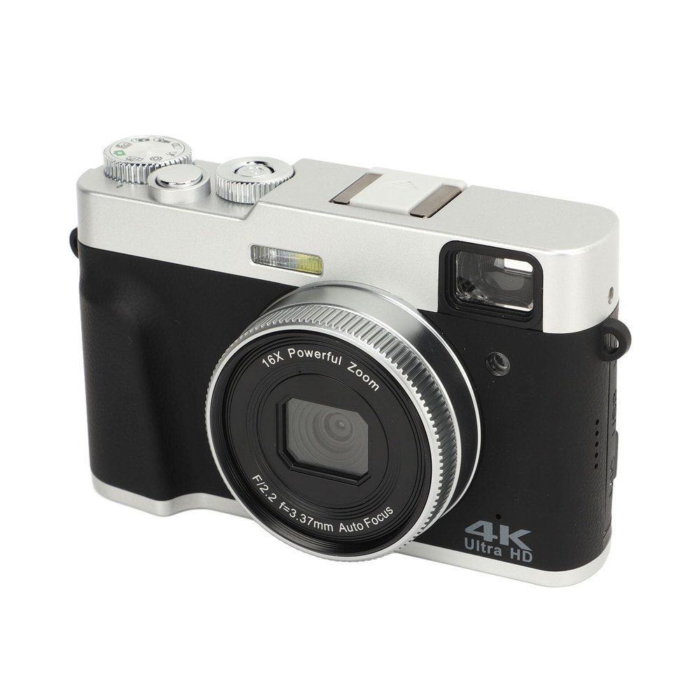 4K Digital Camera, 48MP 16X Digital Zoom Portable Retro Camera for Travel Vlogging, 3.5 Inch HD Screen, Multiple Interfaces, Long Battery Life, US Plug for Events Documentation