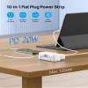 TROND 20W USB C Power Strip Surge Protector - 5ft Flat Plug Extension Cord with Multiple 6 Outlet, 4 USB, 900 Joules, 3 Sided Design, Mountable, Compact for Home Office Travel Dorm Room Essentials view 2