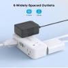 TROND 20W USB C Power Strip Surge Protector - 5ft Flat Plug Extension Cord with Multiple 6 Outlet, 4 USB, 900 Joules, 3 Sided Design, Mountable, Compact for Home Office Travel Dorm Room Essentials view 4