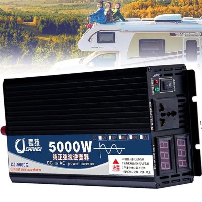 3000W/4000W/5000W Power Inverter Pure Sine Wave Inverter Car Transformer 12V/24V/48V/60V/72V DC to 110V/220V-240V AC,Car Power Inverter with Dual AC Outlets,for Home,RV Vehicle,Camping (Color : 5000W