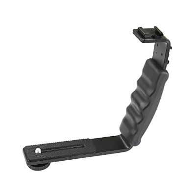 LKOOFHNM DSLR Camera L-Bracket Video Handle Grip Light with Cold Shoe Mount 1/4 Adapter for Smooth 4 Mobile 3 Camera Bracket Mount for Adapter