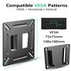 Alrhipvm Monitor Wall Mount RV TV Mount for 14-27 LED LCD Flat Screens, Small Wall Mount for Computer Monitors, Low Profile Fixed with 100x100mm VESA Mount, Hold up 33lbs view 4