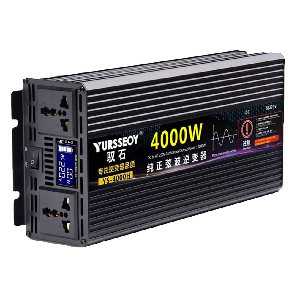 3500W/4000W/4500W/5500W/6500W/7500W/8500W/10000W Power Inverter Pure Sine Wave Inverter 12V/24V/48V/60V/72V DC to 110V/220V-240V AC,Car Power Inverter with Dual AC Outlets,for Home,Camping (Color : 4