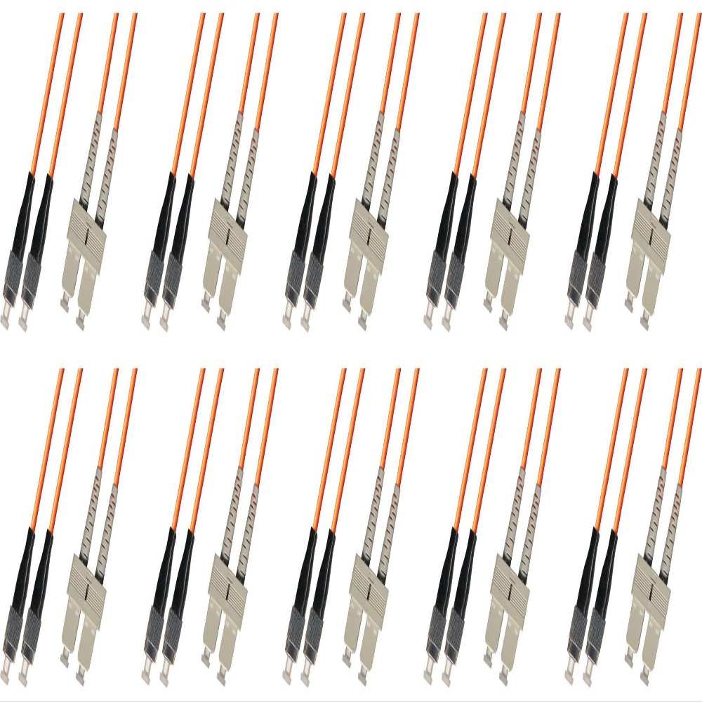 Ultra Spec Cables 3M Multimode Duplex Fiber Optic Cable (50/125) - FC to SC (10 Pack)