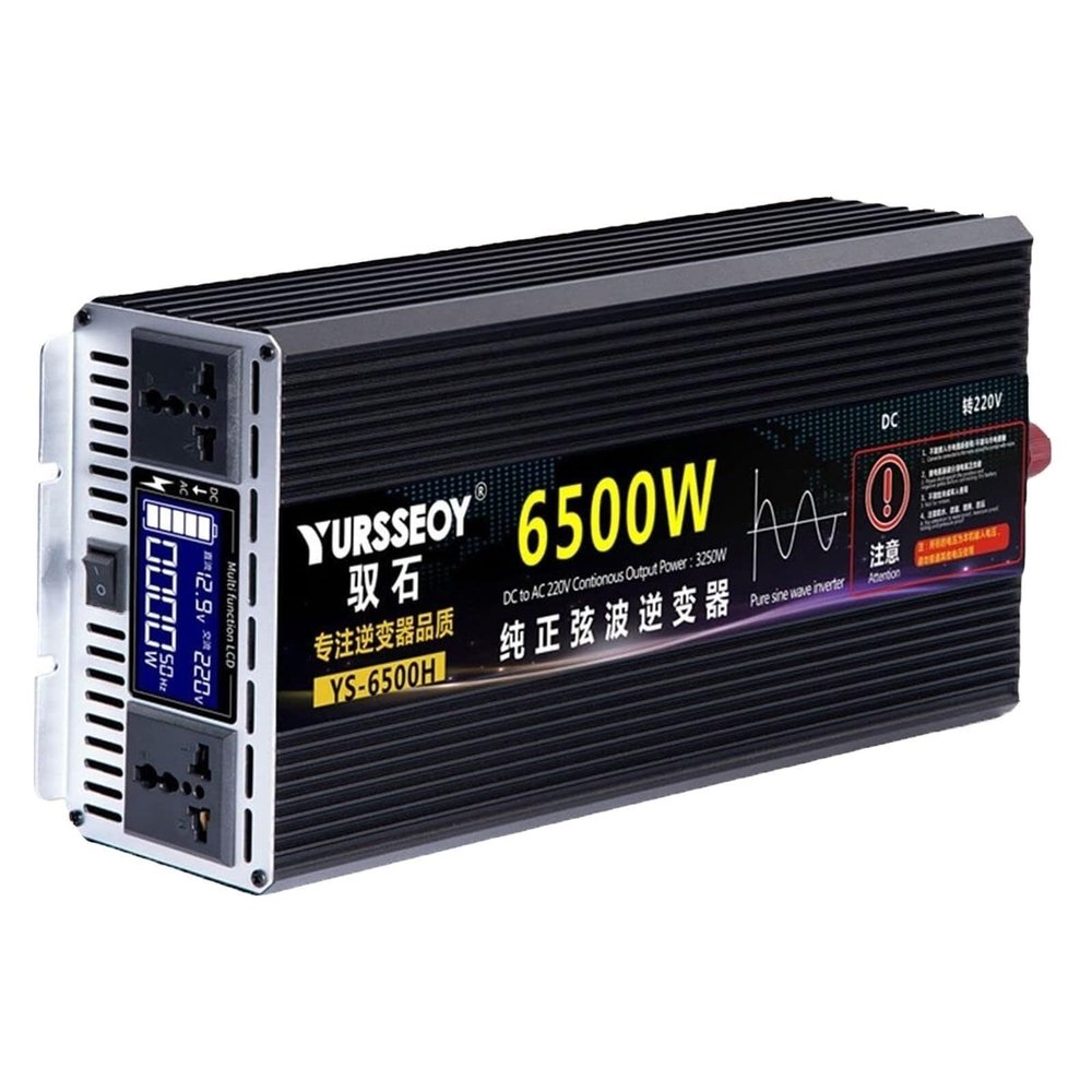 3500W/4000W/4500W/5500W/6500W/7500W/8500W/10000W Power Inverter Pure Sine Wave Inverter 12V/24V/48V/60V/72V DC to 110V/220V-240V AC,Car Power Inverter with Dual AC Outlets,for Home,Camping (Color : 6