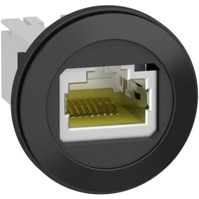 Schneider Electric - XB5PRJ45 - Modular Connector, RJ45 Plug, 1 x 1 (Port), 8P8C, IP20, Panel Mount