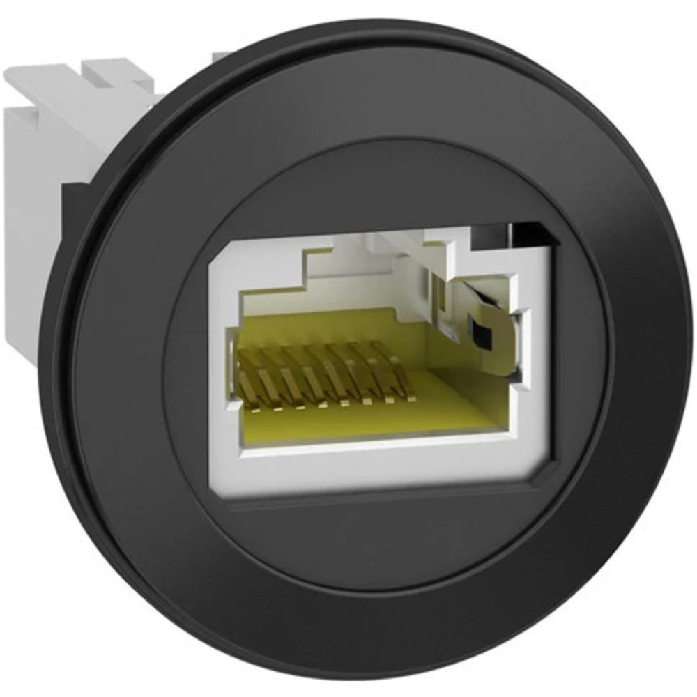 Schneider Electric - XB5PRJ45 - Modular Connector, RJ45 Plug, 1 x 1 (Port), 8P8C, IP20, Panel Mount