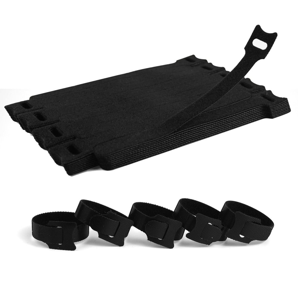 90 PCS 6 Inches Reusable Cable Ties, Adjustable Cord Straps, Cable Organizer, Cord Wrap and Hook Loop Cords Management - Black