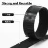90 PCS 6 Inches Reusable Cable Ties, Adjustable Cord Straps, Cable Organizer, Cord Wrap and Hook Loop Cords Management - Black view 2