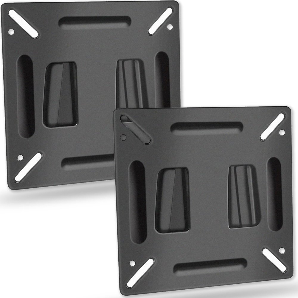 Alrhipvm 2 Pack RV TV Mount Monitor Wall Mount for 14-27 LED LCD TV Flat Screens, Small VESA Mount for Computer Camper Low Profile Fixed Mount with Max VESA 100x100mm, Hold up 33lbs