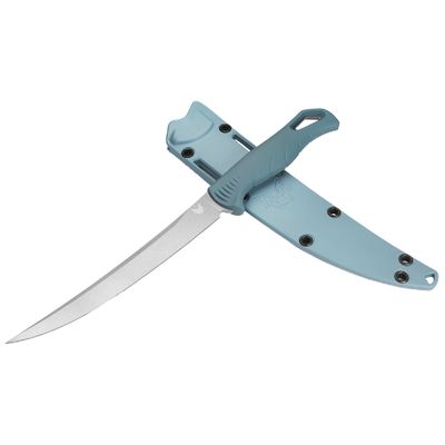 Benchmade - Fishcrafter Outdoor, Water, Fishing Knife with Depth Blue Santoprene Handle and 7" Trailing Point Blade (18010)