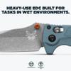 Benchmade - Mini Adira Outdoor, Water, Fishing Knife, Plain Edge Drop-Point Blade with Depth Blue Grivory Handle (18065) view 3