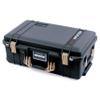 Pelican Air 1535 Carry-on Case by ColorCase - Black - Medium Size Waterproof Case with Gray Padded Microfiber Dividers & Mesh Lid Organizer - Desert Tan Handles & Latches view 2
