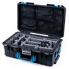 Black Pelican Air 1535 Carry-on Case - With Grey Padded Dividers & Mesh Lid Organizer - Blue Handles & Latches. view 1