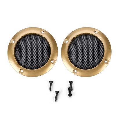 2 Inch Speaker Cover Shatter Elegant Appearance Metal Cold Rolled Steel + ABS, for Small Speakers, Car Speakers, Decorative Mesh (Gold)