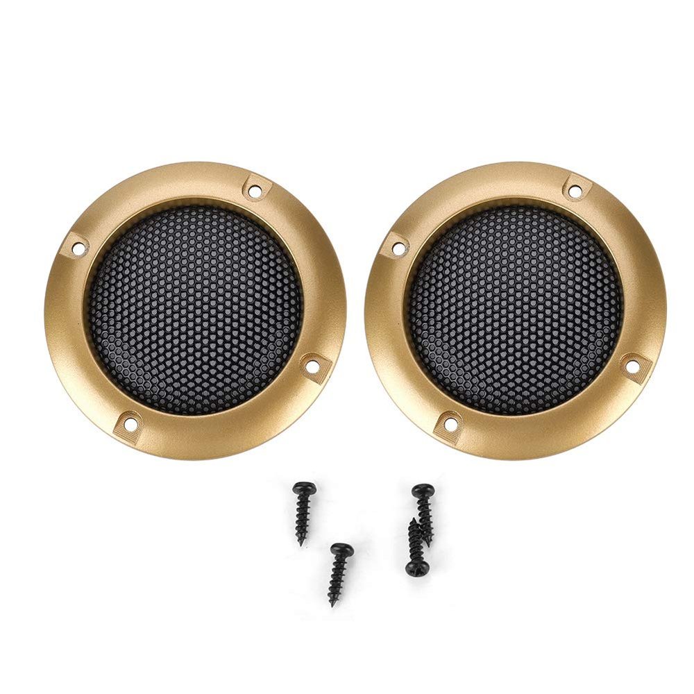 2 Inch Speaker Cover Shatter Elegant Appearance Metal Cold Rolled Steel + ABS, for Small Speakers, Car Speakers, Decorative Mesh (Gold)
