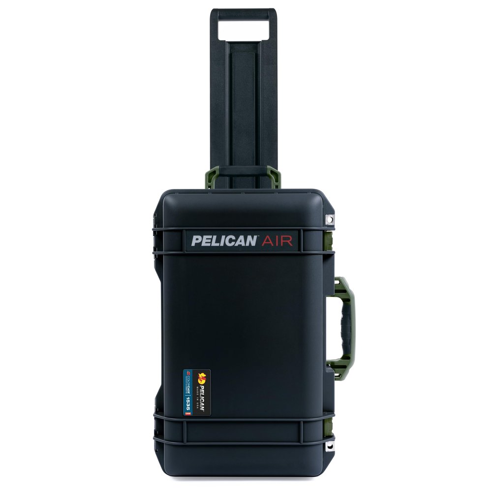 Black Pelican Air 1535 Carry-on Case - Comes empty - OD Green Handles & Latches.