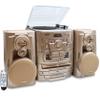 Jensen Bluetooth 3-Speed Turntable CD Player Home Stereo System with Turntable 3 CD Changer Music System, Dual Cassette Deck, Stereo Record Player with Remote Control, Gold view 2