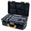 Black Pelican Air 1535 Carry-on Case - With Grey Padded Dividers & Mesh Lid Organizer - Yellow Handles & Latches. view 1