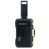 Black Pelican Air 1535 Carry-on Case - With Grey Padded Dividers & Mesh Lid Organizer - Yellow Handles & Latches. view 2
