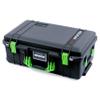 Pelican Air 1535 Carry-on Case by ColorCase - Black - Medium Size Waterproof Case with Gray Padded Microfiber Dividers & Mesh Lid Organizer - Lime Green Handles & Latches view 2