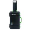 Pelican Air 1535 Carry-on Case by ColorCase - Black - Medium Size Waterproof Case with Gray Padded Microfiber Dividers & Mesh Lid Organizer - Lime Green Handles & Latches view 3