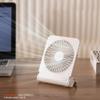 MODODO USB Desktop Fan, Convenient Size, 4Wind Speed Rechargeable Table Cooling Fan Strong Wind Fan 1800mah Battery Capacity, 158x128x45mm, Black view 4