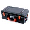 Black Pelican Air 1535 Carry-on Case - With Grey Padded Dividers & Mesh Lid Organizer - Orange Handles & Latches. view 3